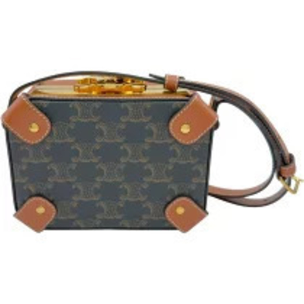 Celine Shoulder Bag Tan Triomphe Canvas